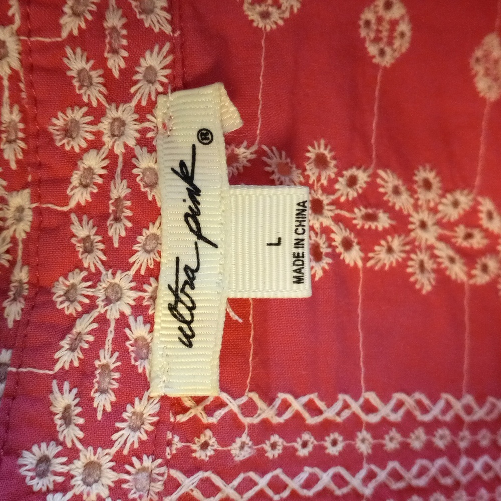 Pink and White Button-Down Shirt Size L - Picture 2 of 2